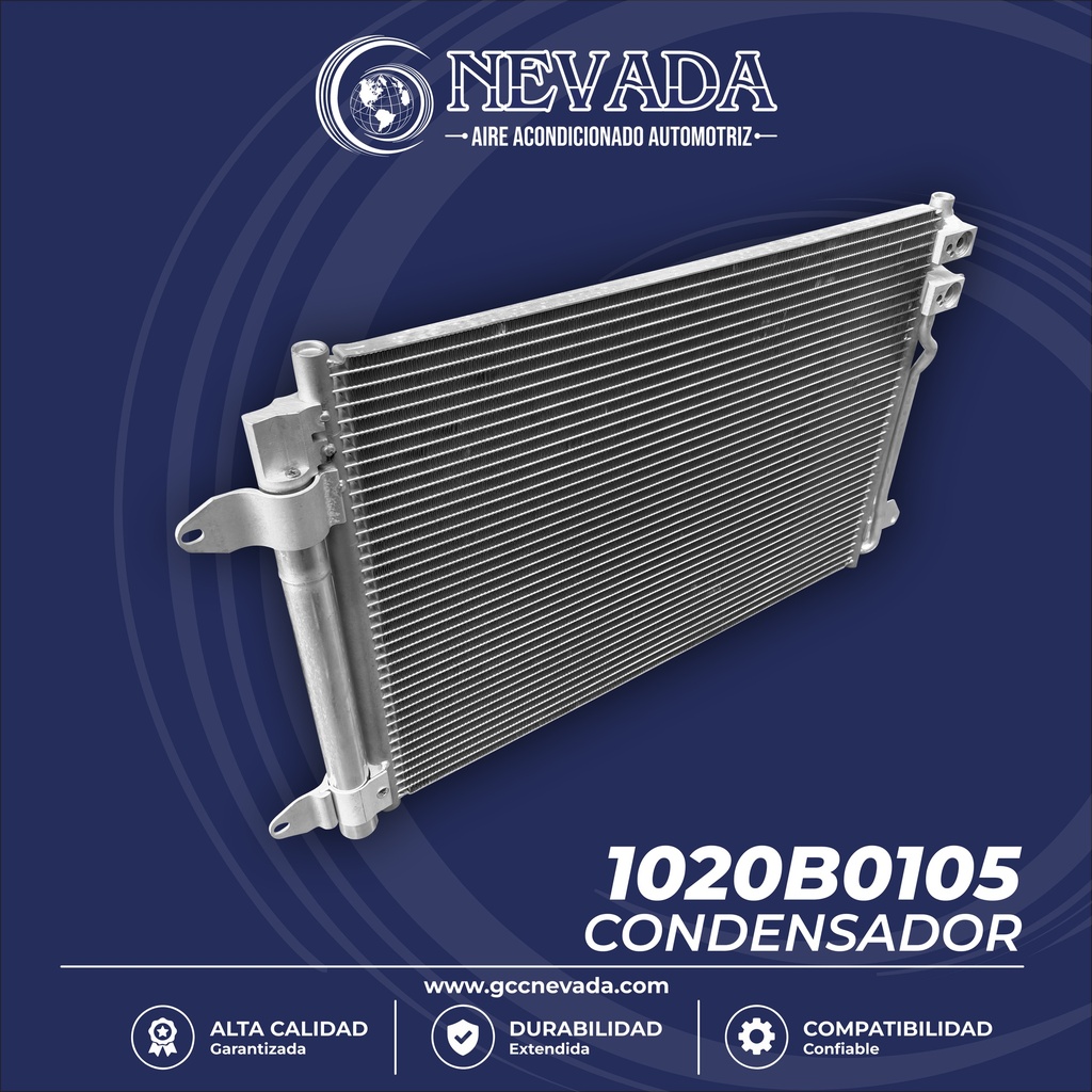 CONDENSADOR VOLKSWAGEN JETTA / BEETLE AÑO 15/19 R-134-A C/FILTRO NEVADA ASIA