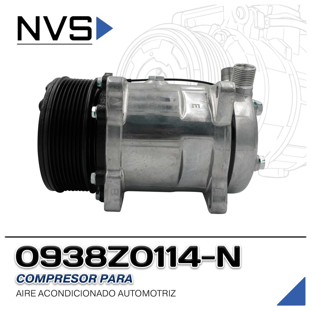 COMPRESOR 508 STD R-134-A 8 OREJAS O-RING 8PK 123MM 12V SD5S14 NEVADA ASIA