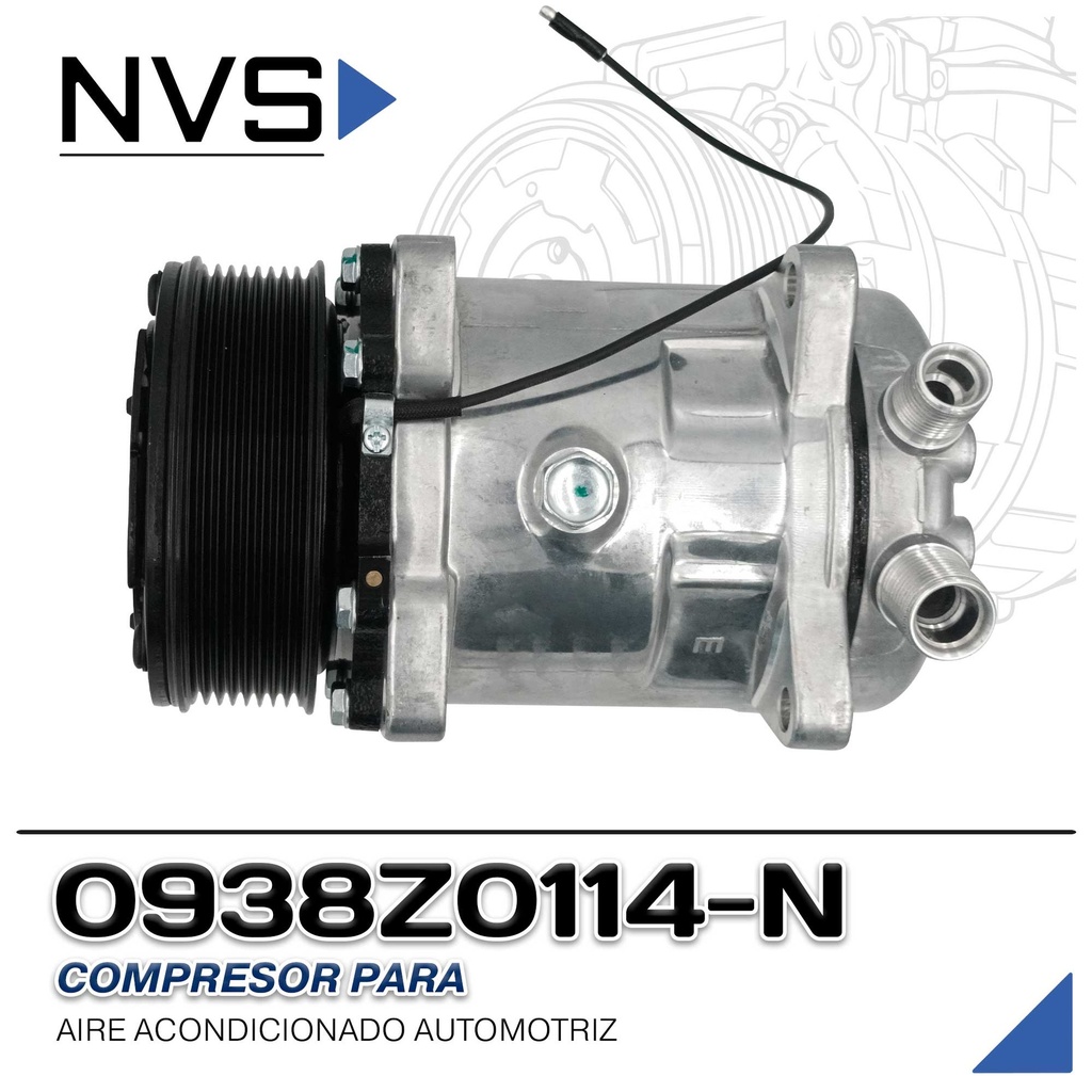 COMPRESOR 508 STD R-134-A 8 OREJAS O-RING 8PK 123MM 12V SD5S14 NEVADA ASIA