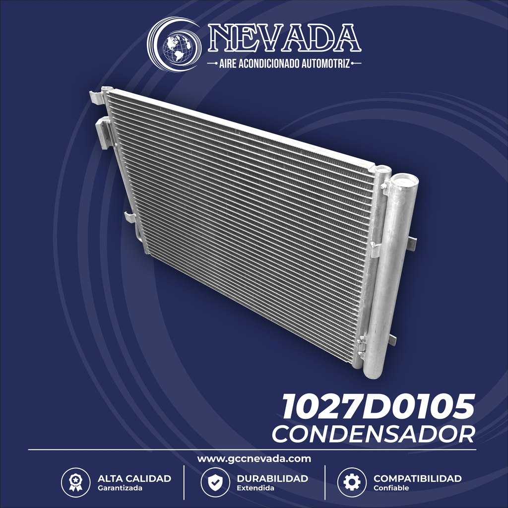 CONDENSADOR KIA RIO / HYUNDAI VELOSTER 13/16 / HYUNDAI ACCENT 13/17 C/FILTRO NEVADA ASIA