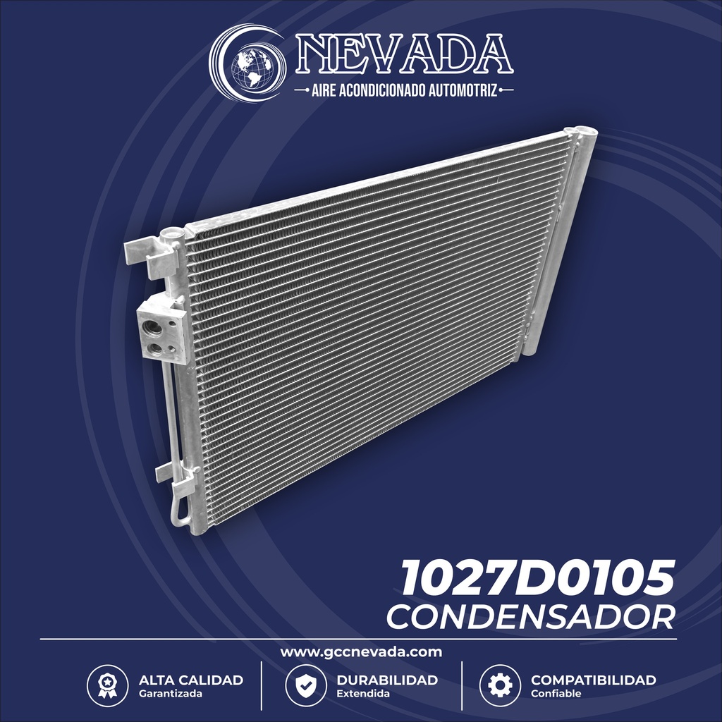 CONDENSADOR KIA RIO / HYUNDAI VELOSTER 13/16 / HYUNDAI ACCENT 13/17 C/FILTRO NEVADA ASIA