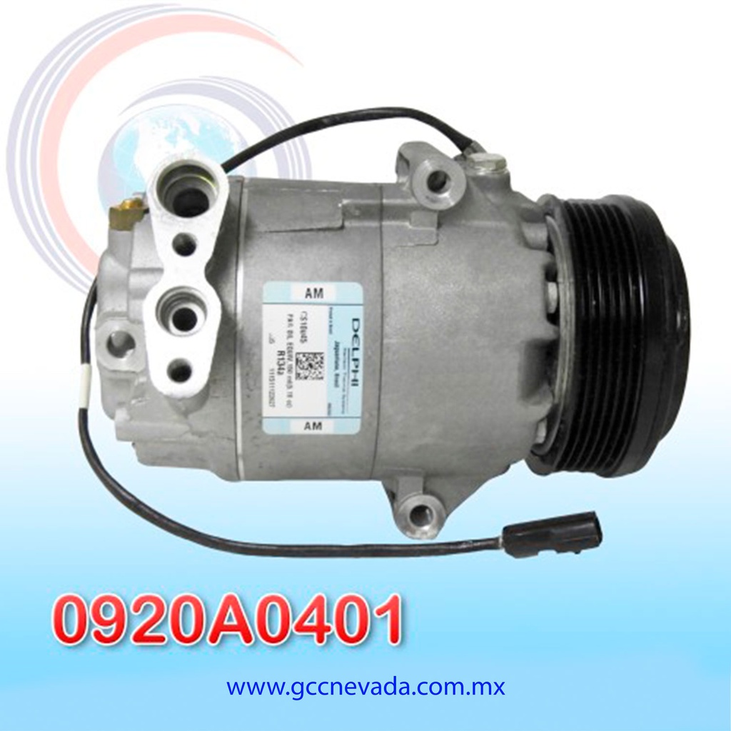 COMPRESOR VOLKSWAGEN POINTER AÑO 98-09 / GOLF 2009 1.8L T/P R-134-A 6PK 105MM 12V CVC DELPHI BRASIL