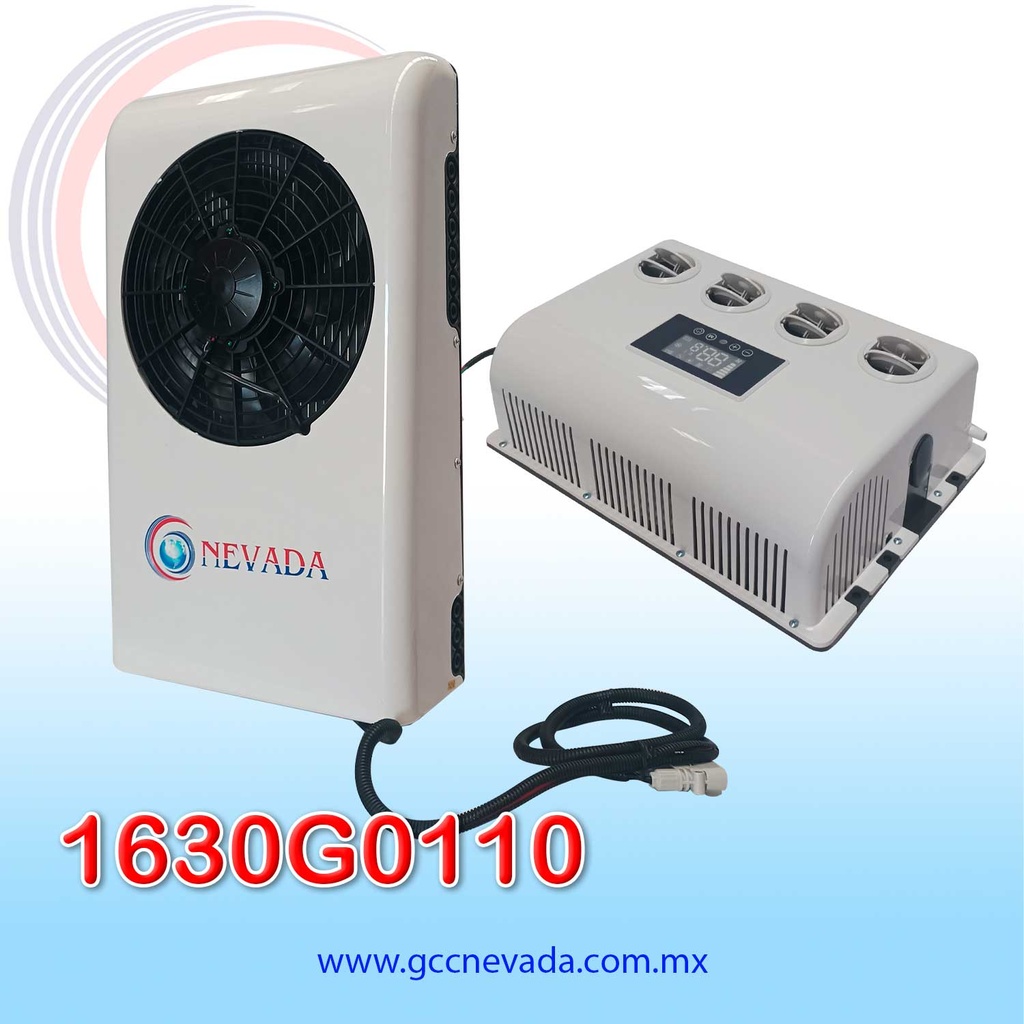 EQUIPO A/C UNIVERSAL ELECTRICO 4 REJILLAS P/TRANSPORTE PESADO 12000 BTU 12V R-134-A NEVADA 