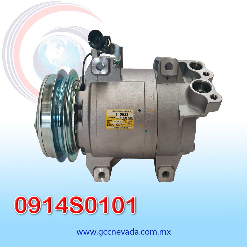 COMPRESOR MITSUBISHI L200 SPORTERO AÑO 08-15 / TRITON 05-14 T/P 2.5LTS DIESEL 1A 124MM 12V DKS15D VALEO TAILANDIA