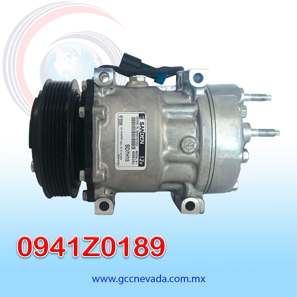 COMPRESOR 709 SANDEN SD7H15 4546 R-134-A T/P 6PK 132MM 12V USA
