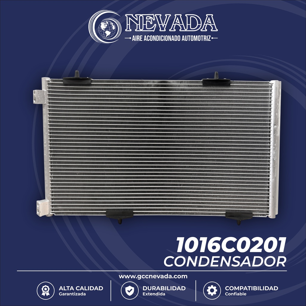 CONDENSADOR PEUGEOT 207 / 301 AÑO 12-18 R-134-A NEVADA