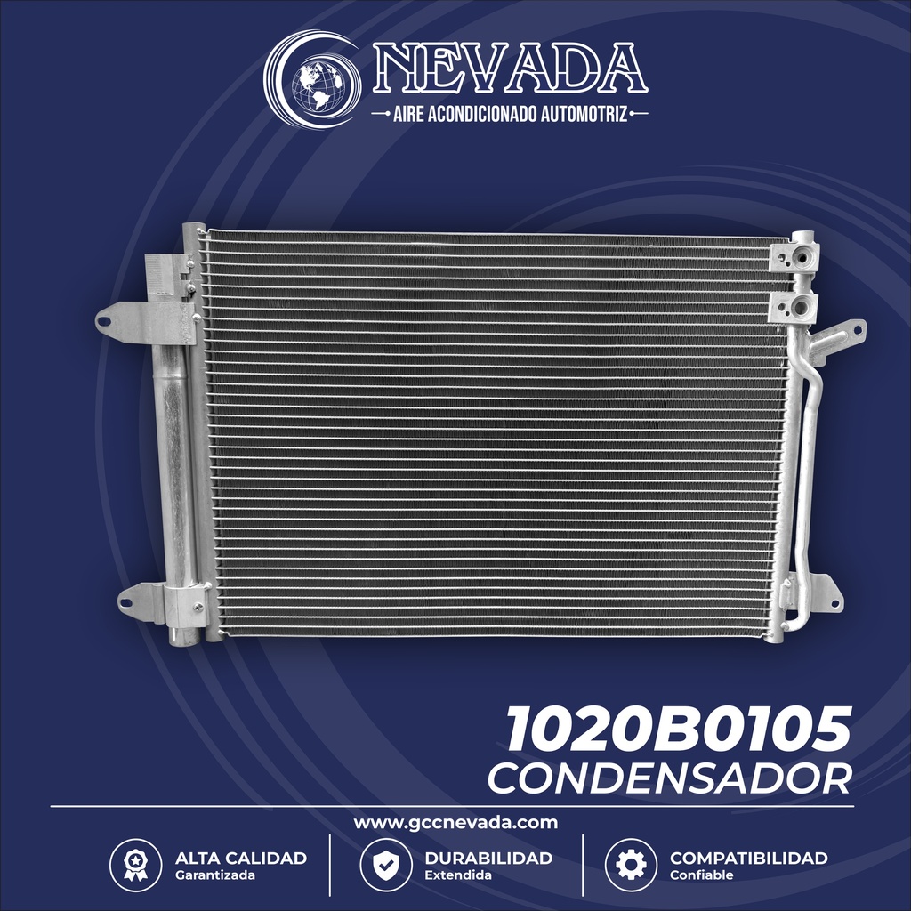 CONDENSADOR VOLKSWAGEN JETTA / BEETLE AÑO 15-19 R-134-A C/FILTRO NEVADA