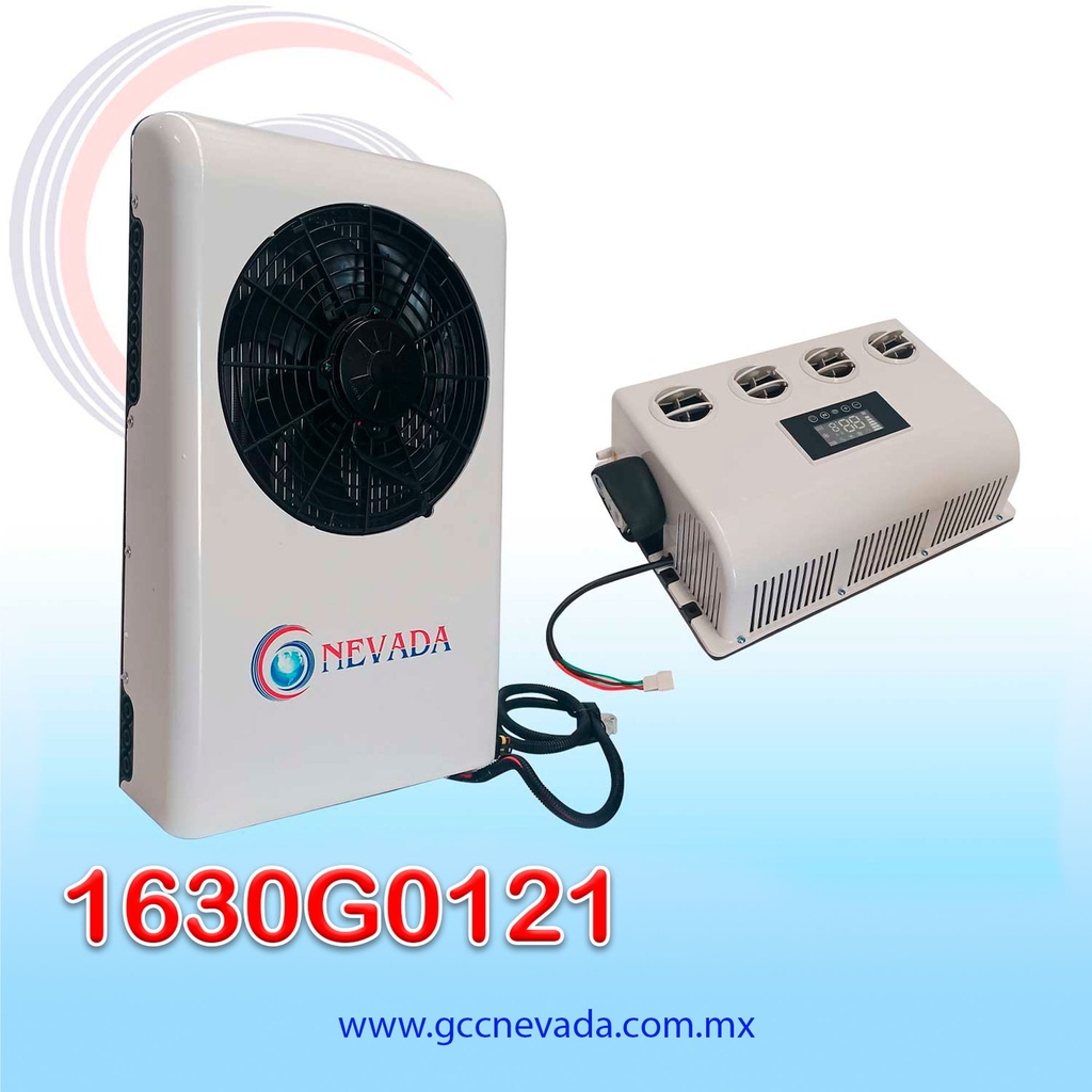 EQUIPO A/C UNIVERSAL ELECTRICO 4 REJILLAS P/TRANSPORTE PESADO 10000 BTU 12V R-134-A NEVADA 
