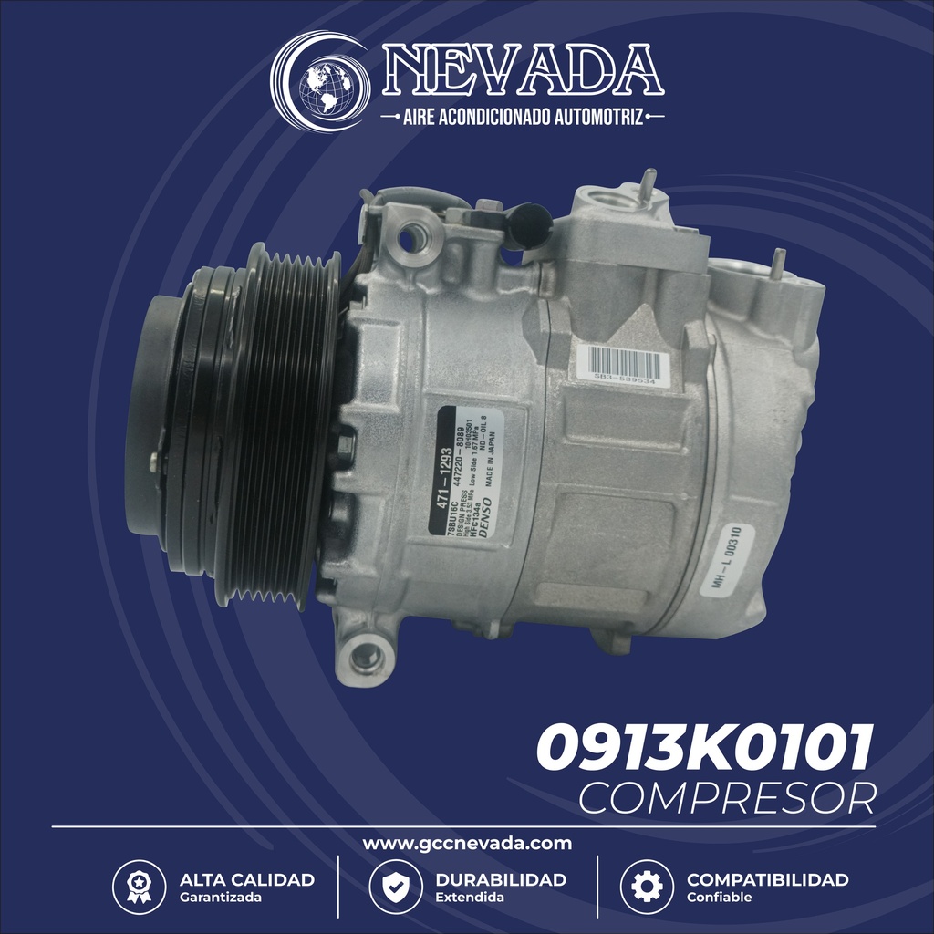 COMPRESOR MERCEDES BENZ SPRINTER (BOBINA) AÑO 03-06 2.7LTS 6PK 110MM 12V 7SBU16C 471-1293 DENSO USA