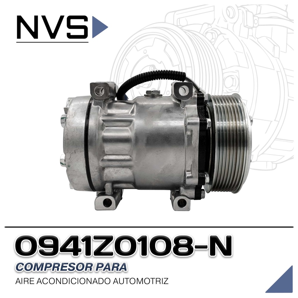 COMPRESOR 709 FREIGHTLINER COLUMBIA TOMA VERTICAL MUFFLER R-134-A T/P 8PK 122MM 12V NVS