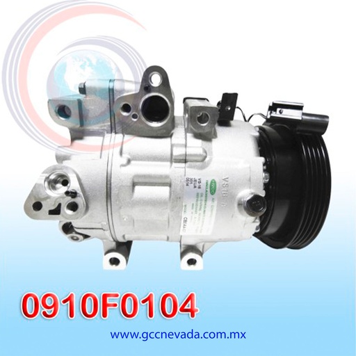 [0910F0104] COMPRESOR HYUNDAI ACCENT 06-09 / VISION 06-11 / DODGE ATTITUDE 06-10 / 2012 4PK 12V VS16M HVCC COREA