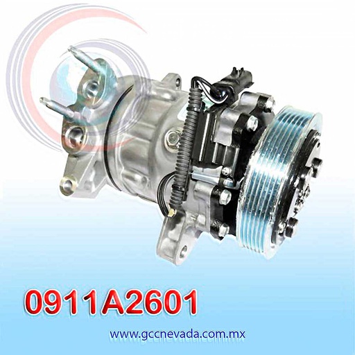 [0911A2601] COMPRESOR JEEP CHEROKEE LIBERTY AÑO 02-05 6PK 130MM 12V 7H15 SANDEN USA