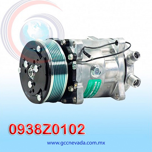[0938Z0102] COMPRESOR 508 SANDEN R-134-A 8 OREJAS O-RING 7PK 12V SINGAPUR