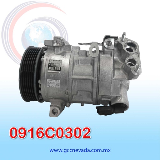 [0916C0302] COMPRESOR CITROEN 208 AÑO 12-23 / 308 II 13-23 / 2008 13-23 / C3 09-22 / C4 GRAND PICASSO 13-22 / DS3 09-15 / DS5 11-15 PV6 12V 6PK DENSO JAPON