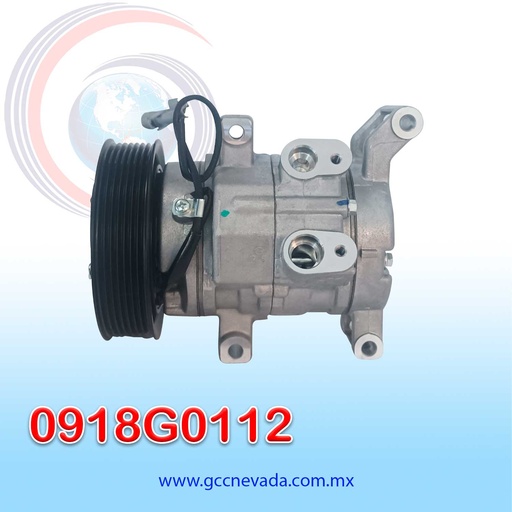 [0918G0112] COMPRESOR TOYOTA HILUX AÑO 06/14 DIESEL T/P 6PK 12V R-134-A  ASIA (TOMAS L/ IZQ)