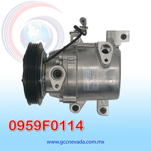 [0959F0114] COMPRESOR SUZUKI SWIFT MK4 AÑO 17-22 T/P R-134-A 4PK 110MM 12V  SVE08C NEVADA