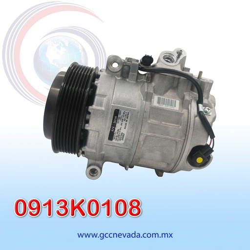 [0913K0108] COMPRESOR MERCEDES BENZ C230 AÑO 03-05 / SPRINTER  DELANTERO / PORSHE CAYMAN 09-12 / CAYENNE 04-06 / BOXTER 09-12 R-134-A 7PK 124MM 12V 7SBEU17C 471-3058 DENSO JAPON
