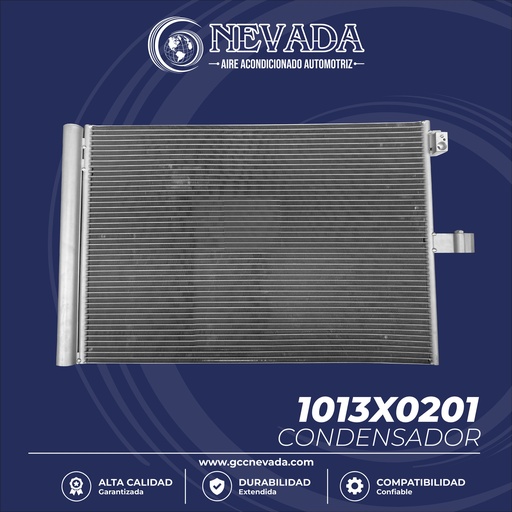 [1013X0201] CONDENSADOR MERCEDES BENZ E200 AÑO 11-18 / E400 13-18 / E500 11-17 / SL400 15-16 / SL450 17-19 / SL550 13-19 R-134-A NEVADA