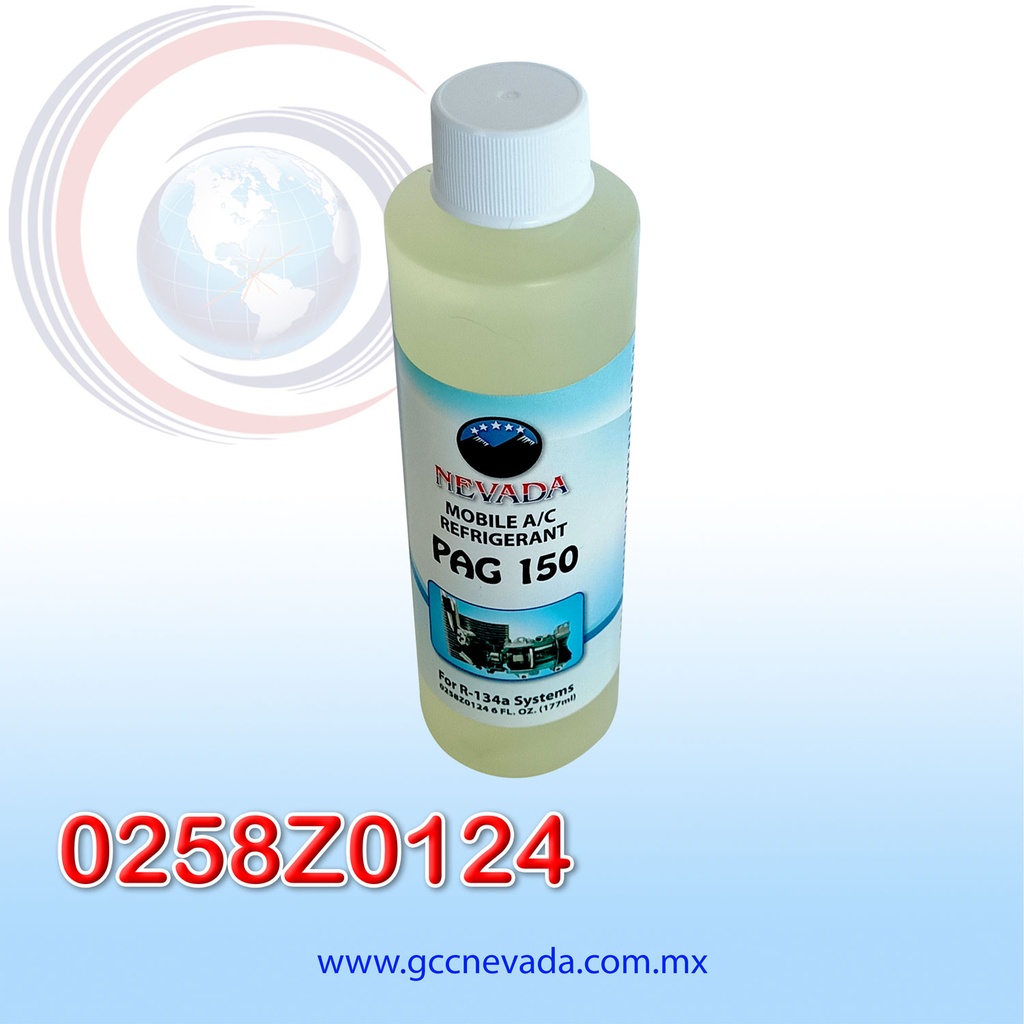 ACEITE REFRIG PAG (150) R-134-A (6 ONZAS)(PAQ 12PZAS) NEVADA USA