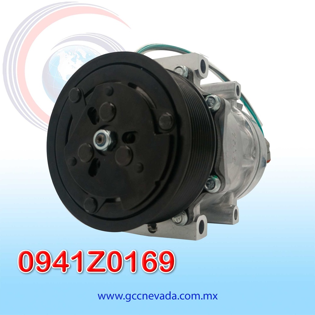 COMPRESOR 709 SD7H15 8295 SCANIA G410 AÑO 20/21 TOMA VERTICAL MUFFLER R-134-A T/P 10PK 120MM 24V NEVADA ASIA