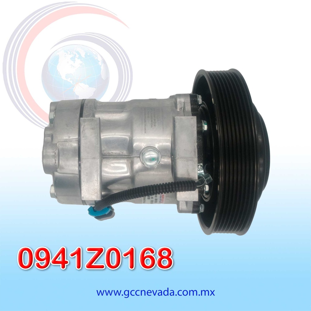 COMPRESOR 709 SD7H15 4326/4324/4116 VOLVO AÑO 08/09 VNM TOMA HORIZONTAL WD R-134-A T/P 8PK 176MM 12V NEVADA ASIA