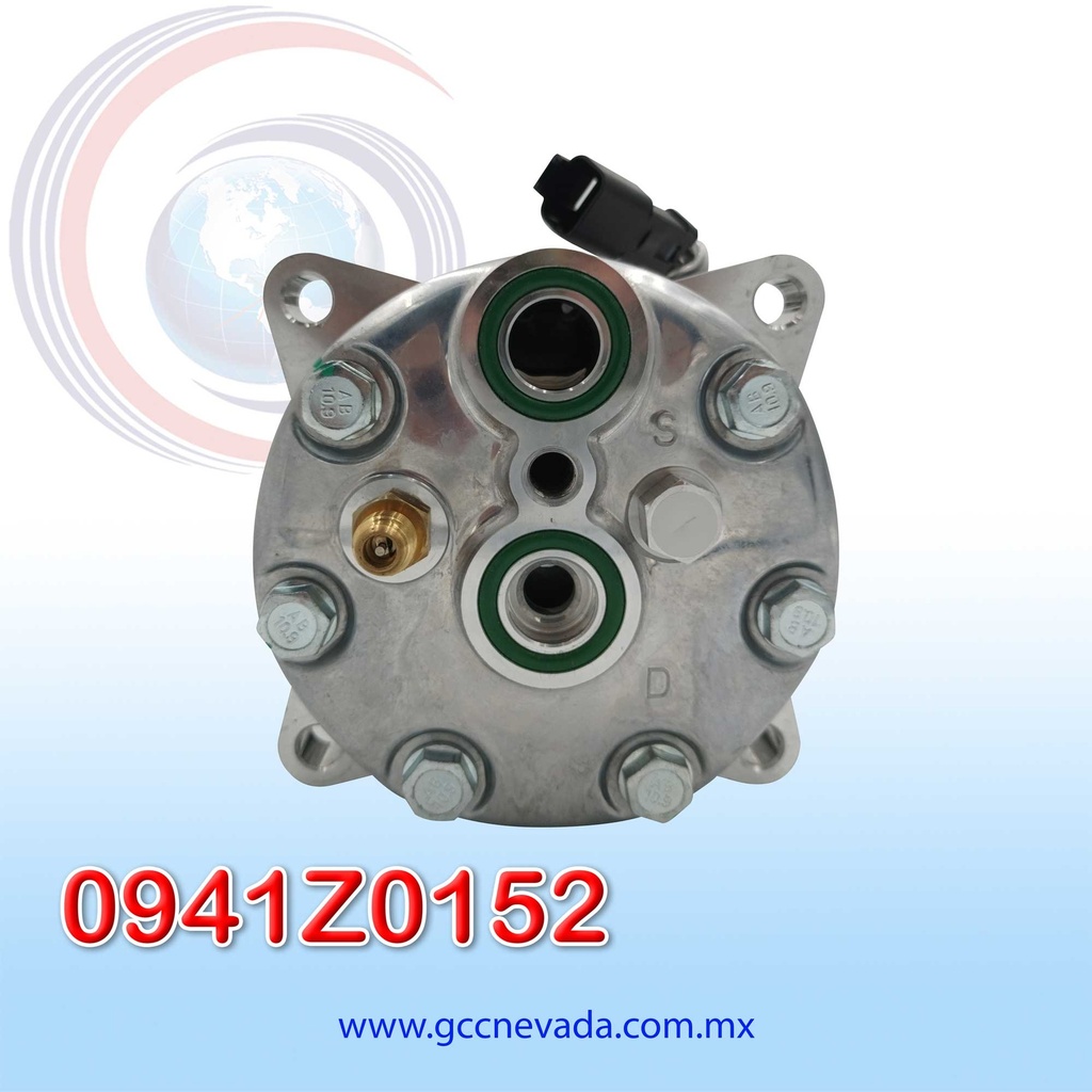 COMPRESOR 709 SHD7H15 4737/4595 TOMA HORIZONTAL MUFFLER PAD GK R-134-A 8 OREJAS 8PK 132MM 12V NEVADA ASIA