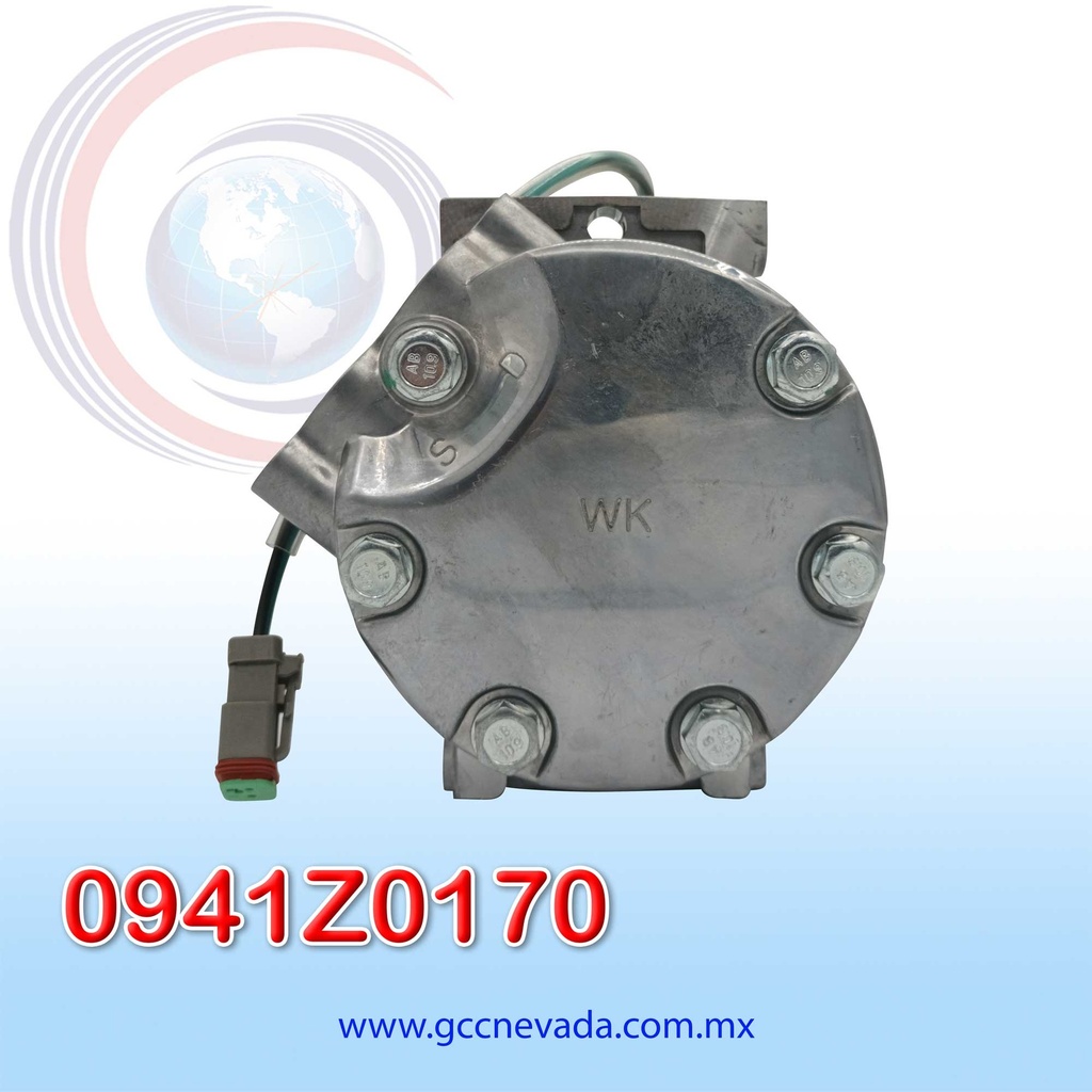 COMPRESOR 709 SD7H15 8295 SCANIA G410 AÑO 20/21 TOMA VERTICAL MUFFLER R-134-A T/P 8PK 120MM 24V NEVADA ASIA