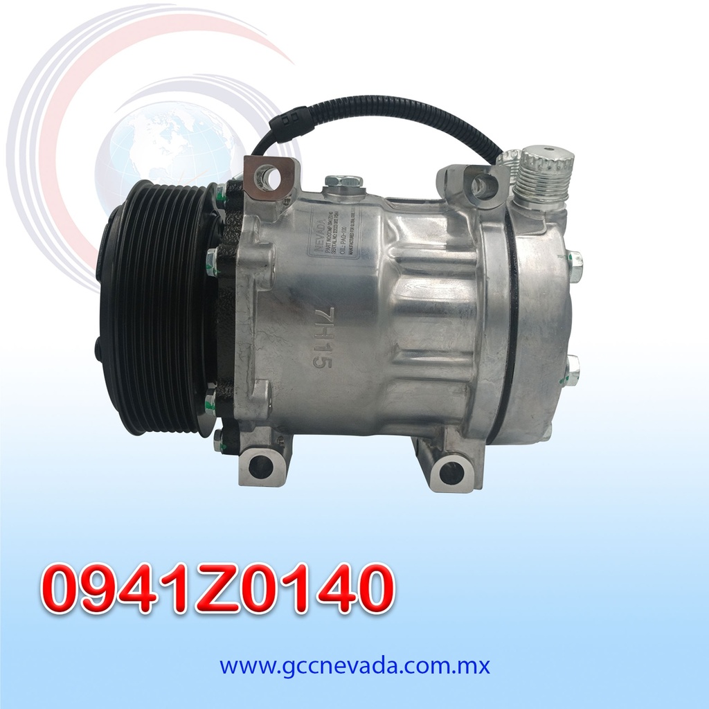 COMPRESOR 709 SD7H15 TOMA VERTICAL O-RING R-134-A T/P 8PK 123MM 12V NEVADA ASIA