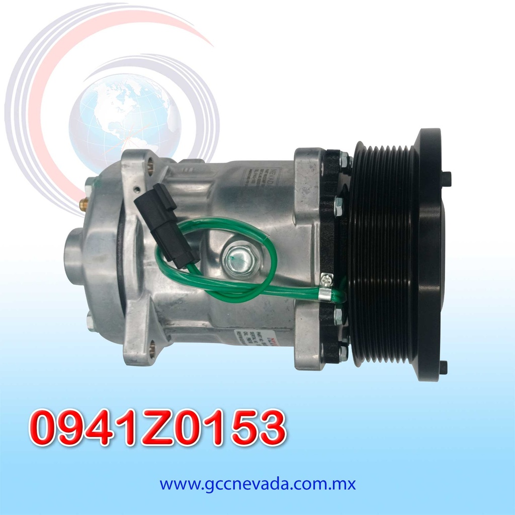 COMPRESOR 709 SHD7H15 4487/4726 TOMA HORIZONTAL MUFFLER PAD GK R-134-A 8 OREJAS 8PK 132MM 24V NEVADA ASIA