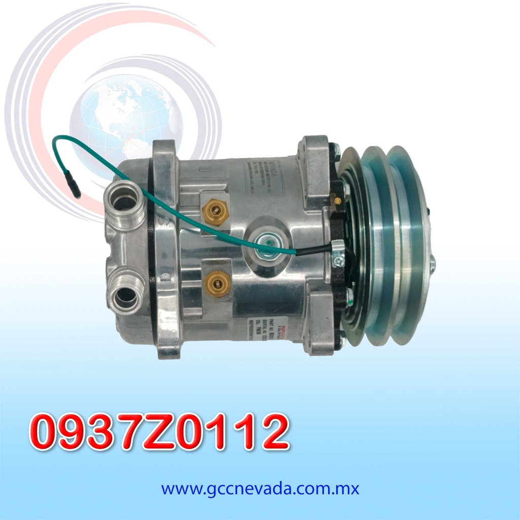 COMPRESOR 507 STD R-134-A 8 OREJAS TOMA VERTICAL O-RING 2A 125MM 24V NEVADA ASIA
