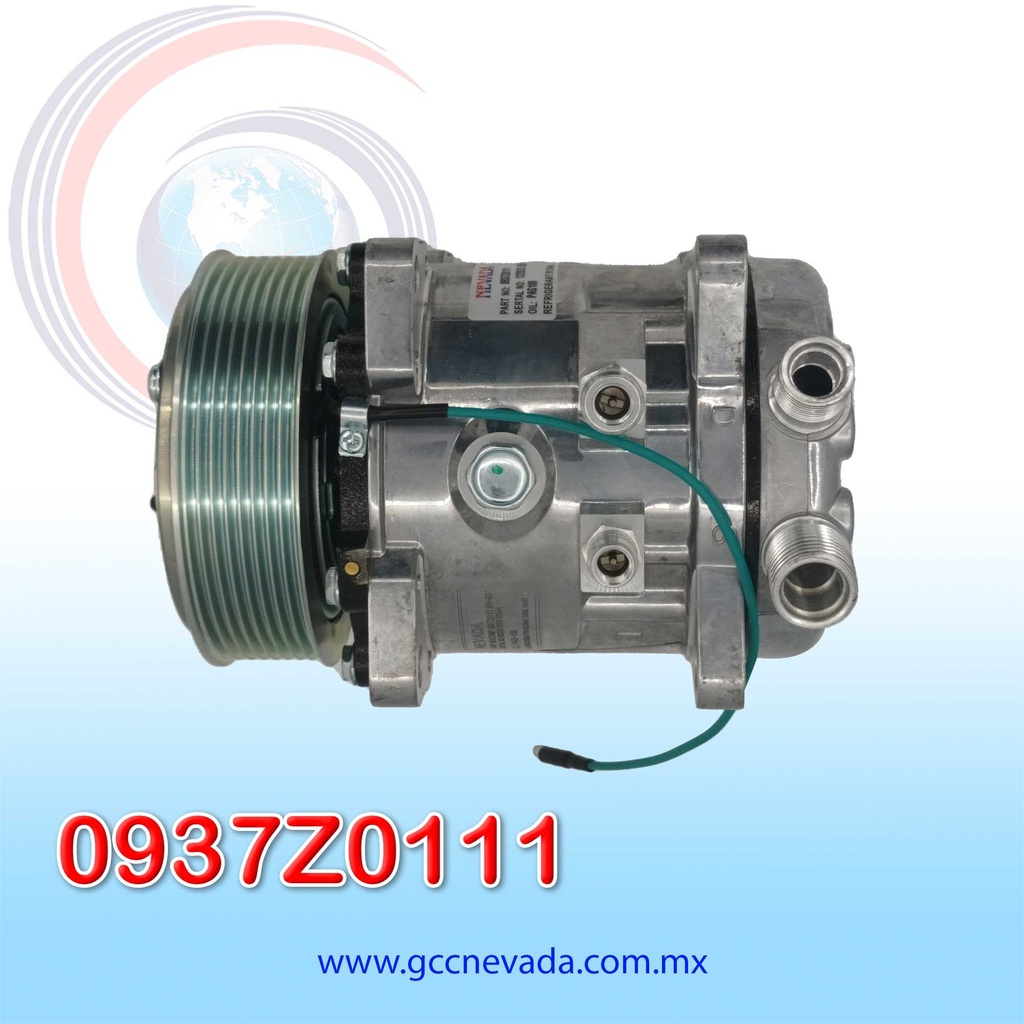 COMPRESOR 507 STD R-134-A 8 OREJAS TOMA VERTICAL O-RING 8PK 123MM 24V SD5H11 NEVADA ASIA