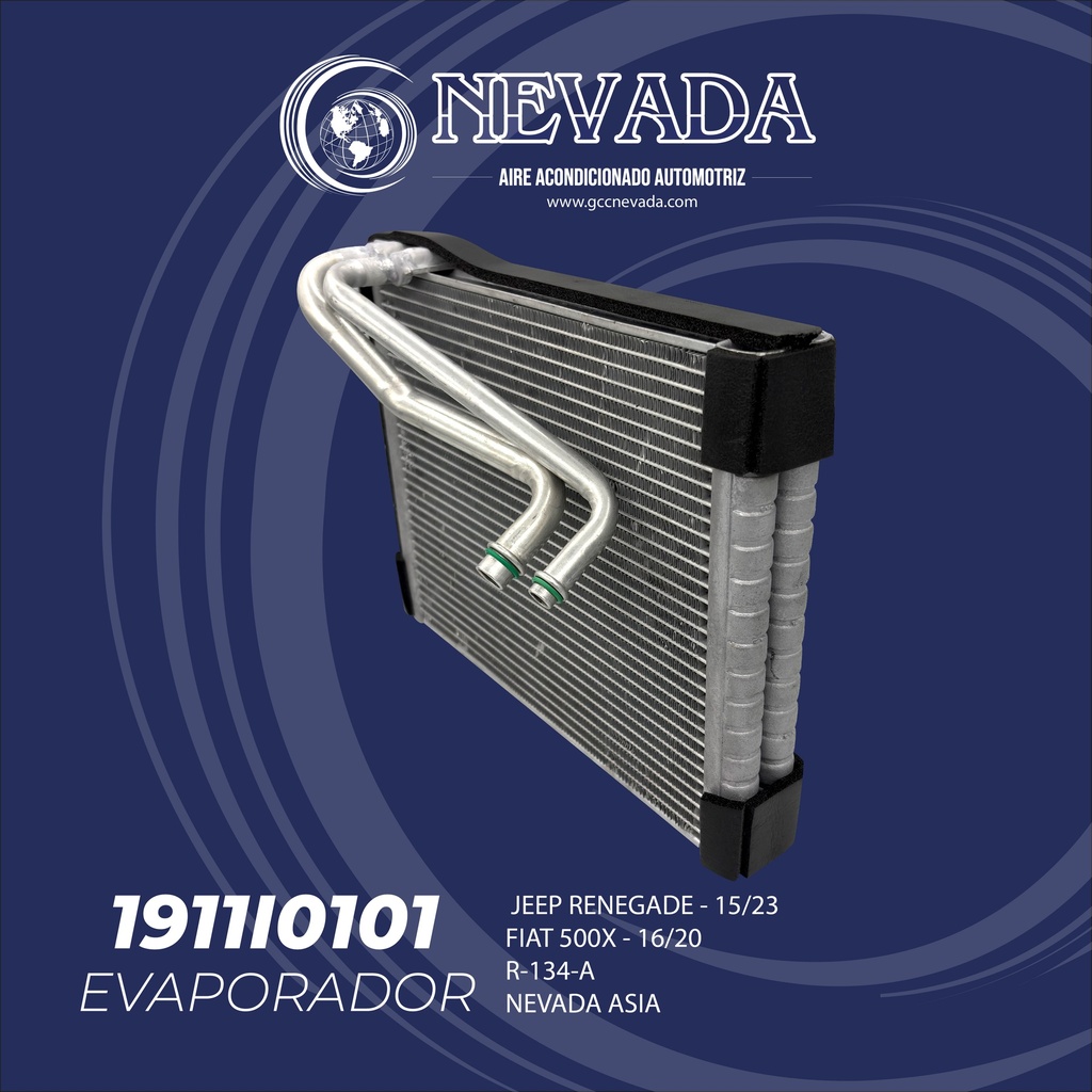 EVAPORADOR JEEP RENEGADE AÑO 15/23 / FIAT 500X 16/20 R-134-A NEVADA ASIA
