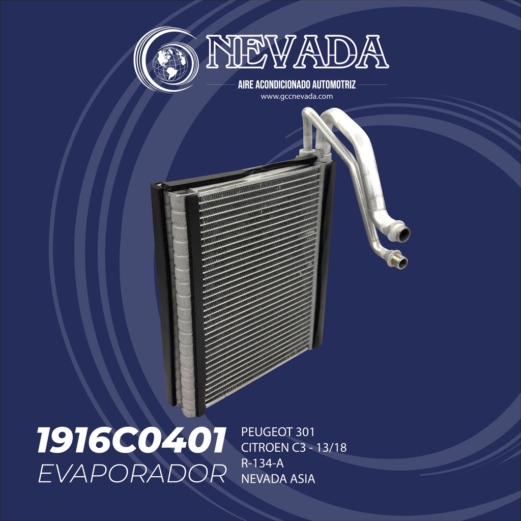 EVAPORADOR PEUGEOT 301 / CITROEN C3 AÑO 13/18 R-134-A NEVADA ASIA