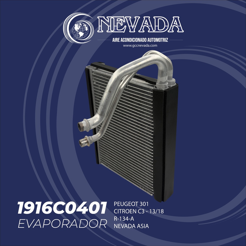 EVAPORADOR PEUGEOT 301 / CITROEN C3 AÑO 13/18 R-134-A NEVADA ASIA