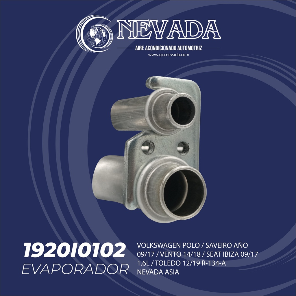 EVAPORADOR VOLKSWAGEN POLO / SAVEIRO AÑO 09/17 / VENTO 14/18 / SEAT IBIZA 09/17 1.6L  /  TOLEDO 12/19 R-134-A NEVADA ASIA