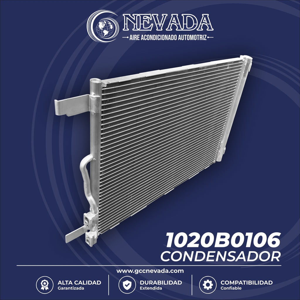 CONDENSADOR VOLKSWAGEN JETTA / ARTEON AÑO 19-24 / GOLF 15-21 / GOLF ALLTRACK 17-19 / GTI 15-21 / TAOS 22-24 / TIGUAN 18-24 R-134-A NEVADA