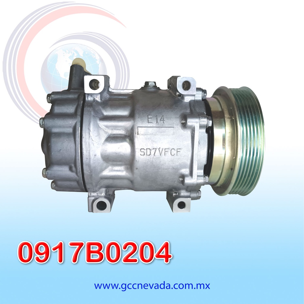 COMPRESOR RENAULT CLIO / LOGAN / SYMBOL / KANGOO AÑO 06/09 / NISSAN PLATINA 2004 R-134-A 6PK SD7V16 SANDEN JAPON
