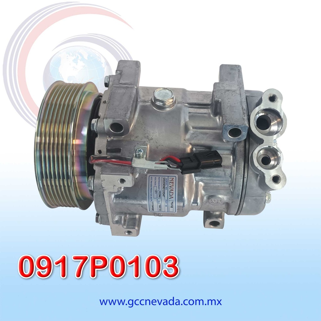 COMPRESOR RENAULT DUSTER MOD-1815 R-134- 7PK SANDEN FRANCIA