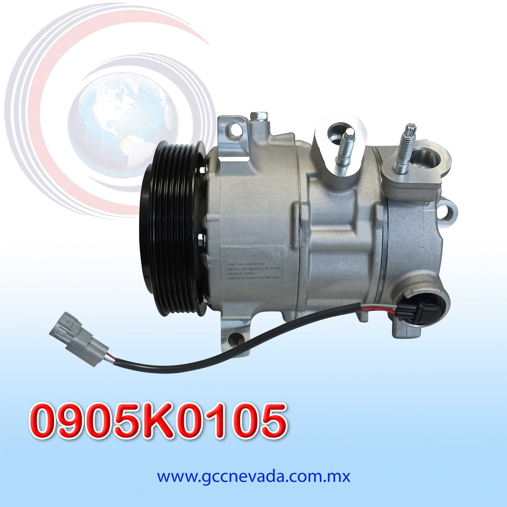 COMPRESOR DODGE CALIBER 2.4L AÑO 09/12 / JEEP COMPASS / PATRIOT 2.4L 09/17 T/P 6PK 125MM 12V 6SEU16C NEVADA ASIA