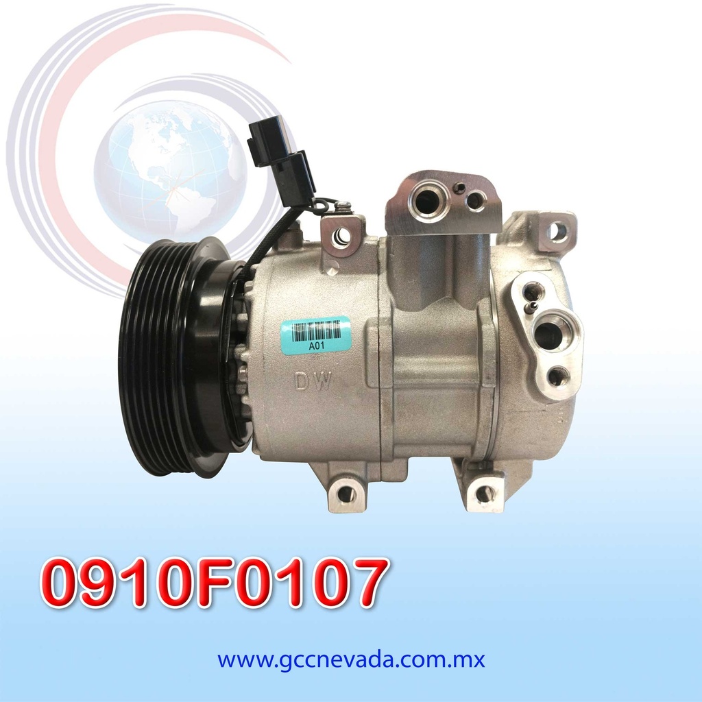 COMPRESOR HYUNDAI ACCENT AÑO 12-15 / VELOSTER 12-17 / ATTITUDE 11-14 C/VAL POA T/P 6PK 124MM 12V DV12 DOWOON KOREA
