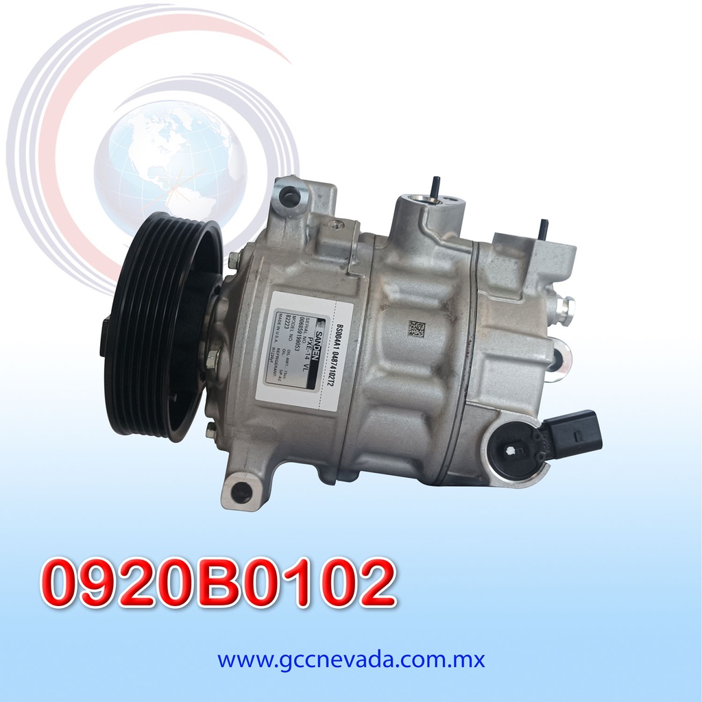 COMPRESOR VOLKSWAGEN AMAROK /JETTA AÑO 2019 / TIGUAN 2020 / CRAFTER AUDI Q3 2020 / SEAT IBIZA 16/18 / ATECA 17/18 PXE14 6PK 12V SANDEN USA