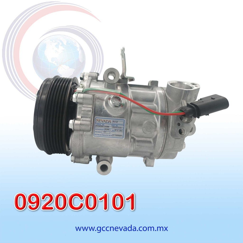 COMPRESOR VOLKSWAGEN VENTO AÑO 12-18 / UP 16-18 / POLO 13-18 R-134-A  6PK 110MM 12V 6V12 NEVADA