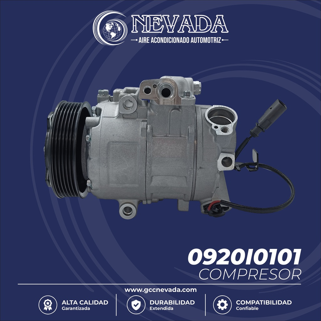 COMPRESOR VOLKSWAGEN POLO AÑO 03-10 2.0L / SEAT IBIZA 03-15 1.6/2.0L / 1.8T 6PK 112MM 12V 6SEU12C NEVADA ASIA