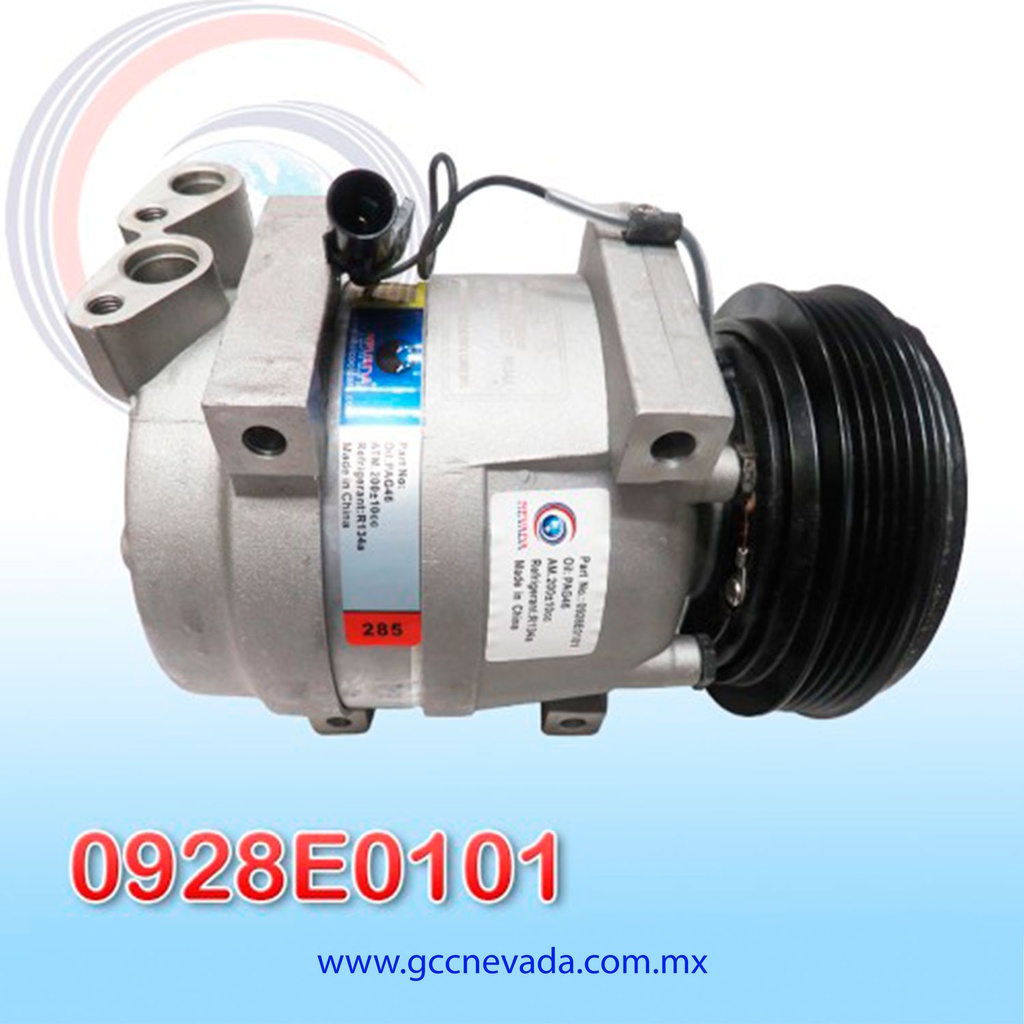 COMPRESOR CHERY TIGGO AÑO 04/10 T/P V-5 5PK 125MM NEVADA ASIA