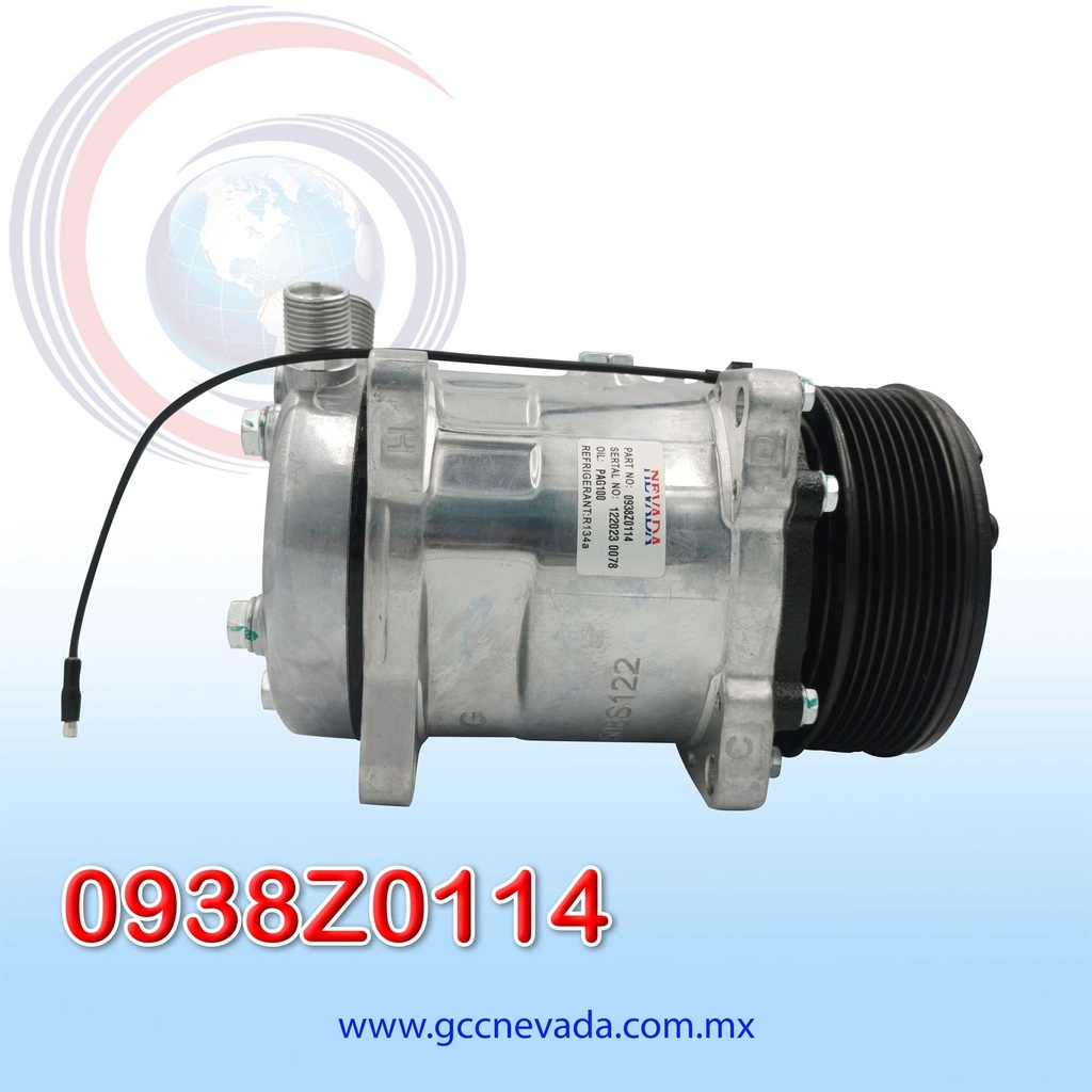 COMPRESOR 508 STD R-134-A 8 OREJAS O-RING 8PK 123MM 12V SD5S14 NEVADA ASIA