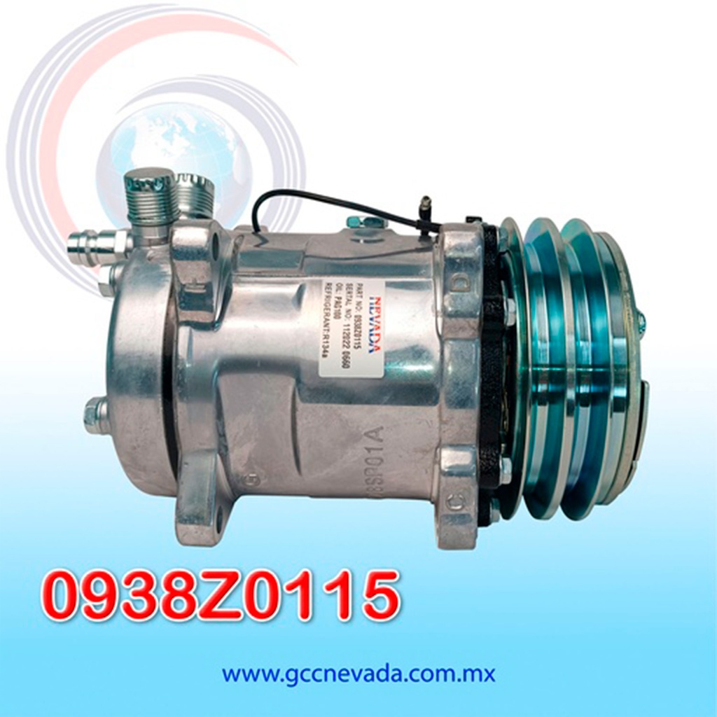COMPRESOR 508 STD R-134-A 8 OREJAS TOMA VERTICAL O-RING 2A 132MM 12V SD5S14 NEVADA