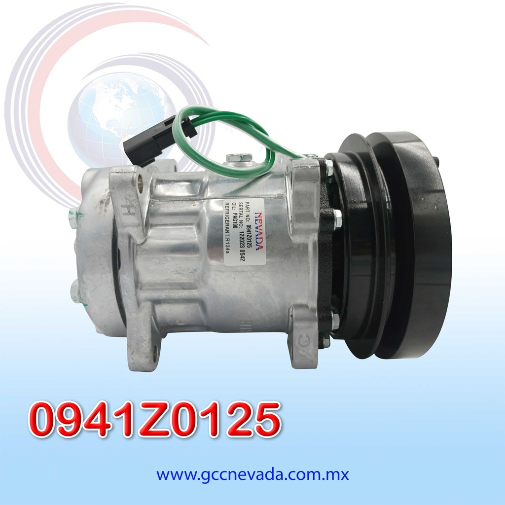 COMPRESOR 709 SD7H15 CATERPILLAR EXCAVATOR TOMA VERTICAL MUFFLER R-134-A 8 OREJAS 1A 24V NEVADA