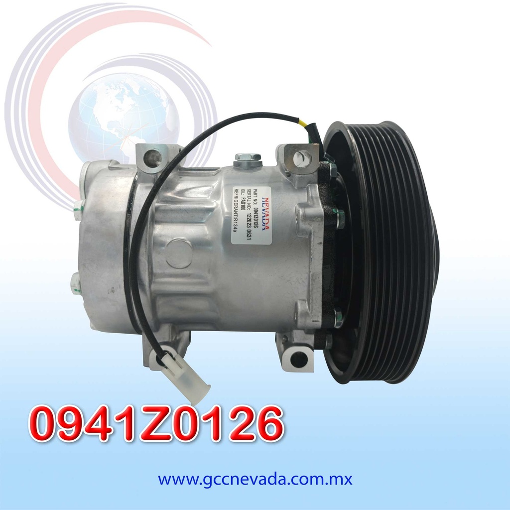 COMPRESOR 709 R-134-A 24V T/P 8PK VOLVO 400 / MACK GRANITE TIBURON AÑO 07-15 NEVADA