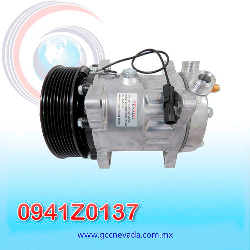 COMPRESOR 709 SD7H15 TOMA VERTICAL ROTOLOCK R-134-A 8 OREJAS 8PK 134MM 12V NEVADA