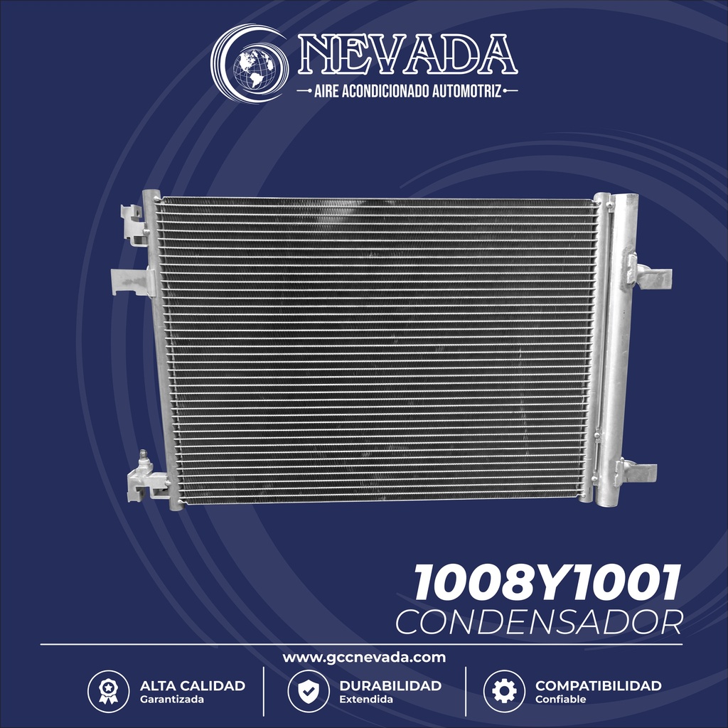 CONDENSADOR CHEVROLET CRUZE AÑO 10-16 / MALIBU 13-15 / ORLANDO 12-14 / IMPALA 14-20 / CURZE/MALIBU LIMITED 2016 / CADILLAC XTS 13-19 / BUICK VERANO 12-17 / REGAL 11-17 / LACROSSE 10-16 / CASCADA 16-19 / ALLURE 2010 C/FILTRO C/CORTO NEVADA 